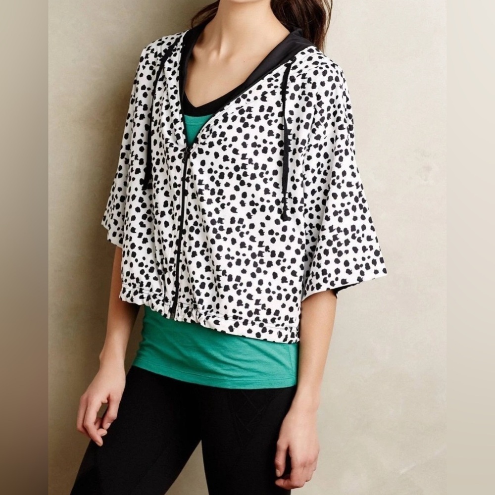 Anthropologie Pure+Good Obscura Dotted Cropped Windbreaker Size XS